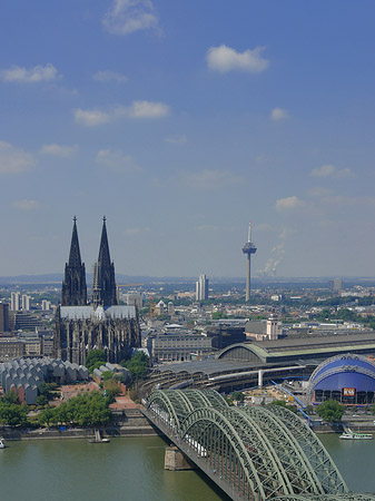 Fotos Hohenzollernbrücke und Kölner Dom aus der Ferne