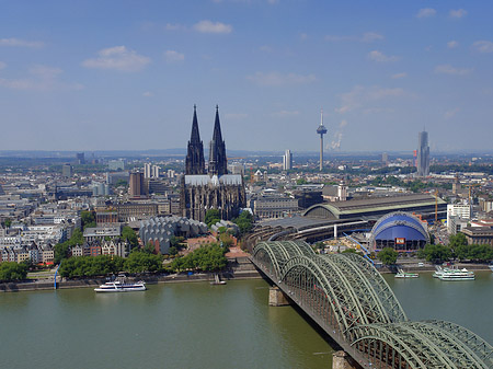 Fotos Hohenzollernbrücke und Kölner Dom aus der Ferne