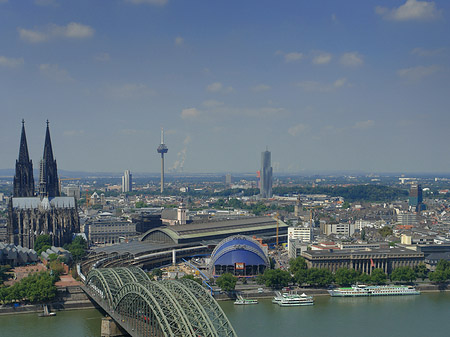 Fotos Hohenzollernbrücke und Kölner Dom aus der Ferne