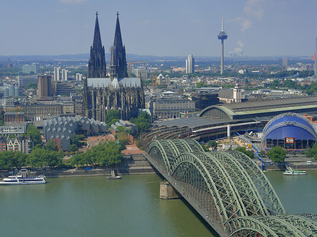 Foto Hohenzollernbrücke und Kölner Dom aus der Ferne