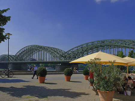 Foto Sonnenschirme vor der Hohenzollernbrücke